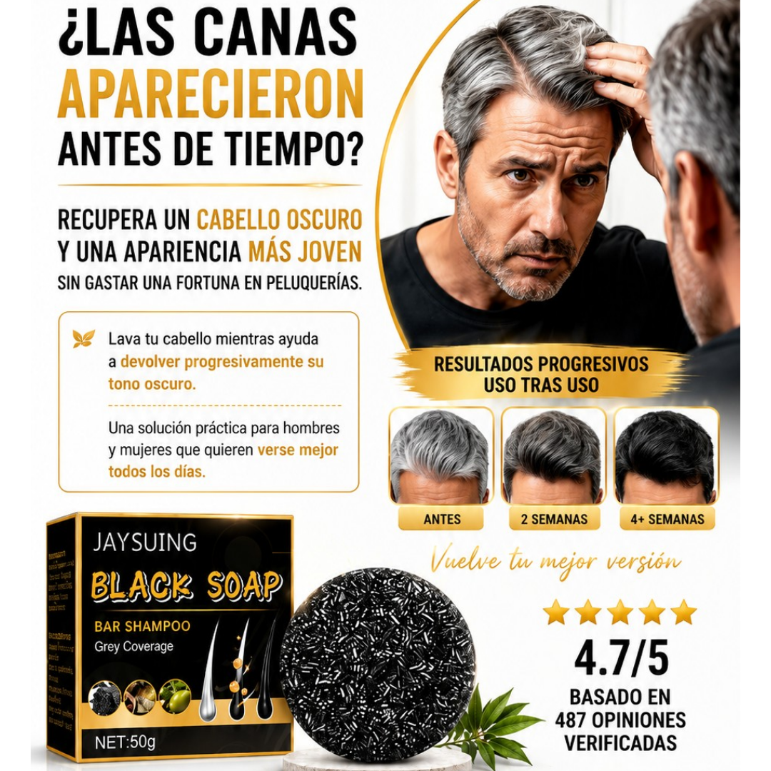 BLACK SOAP SHAMPOO BARRA ANTI-CANAS