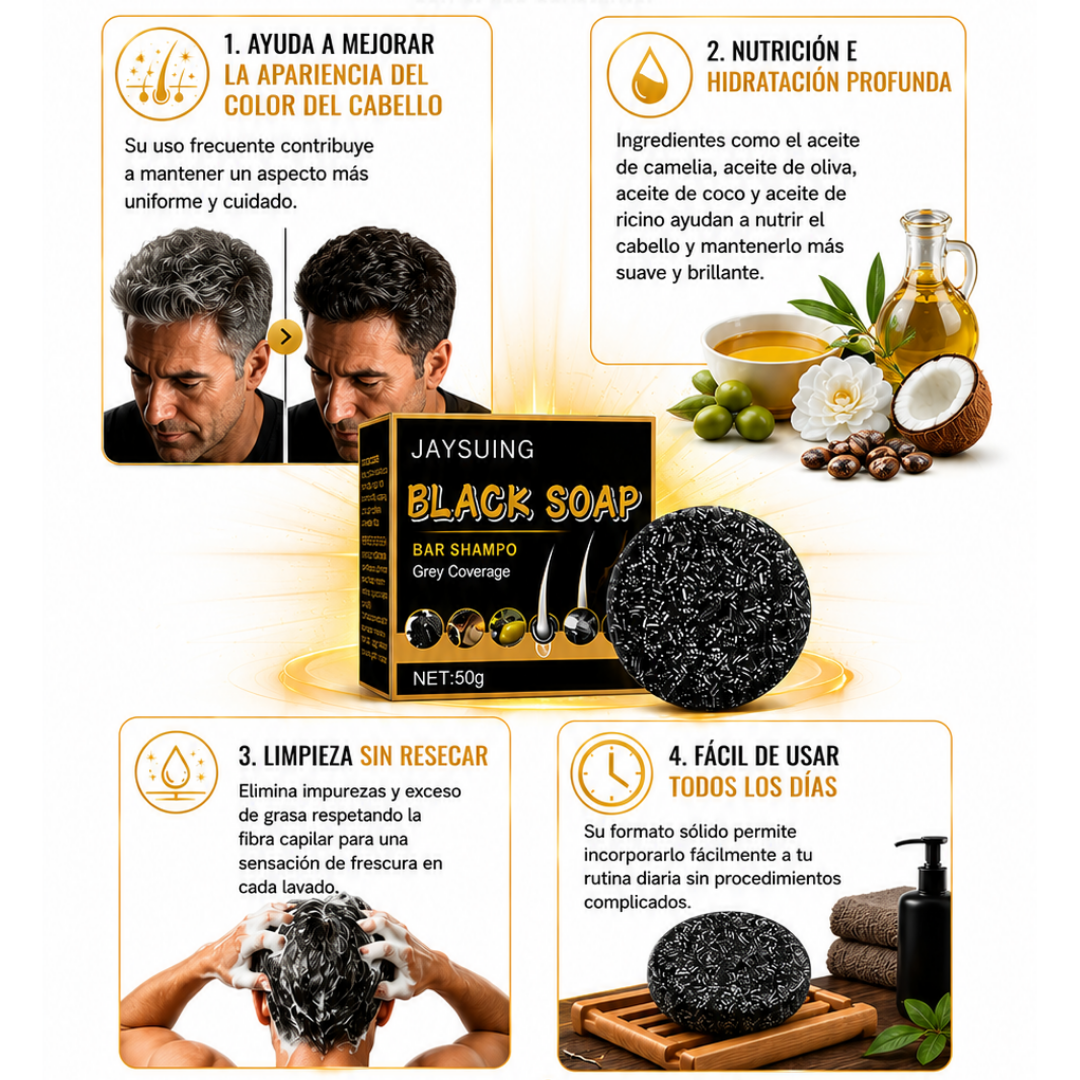 BLACK SOAP SHAMPOO BARRA ANTI-CANAS