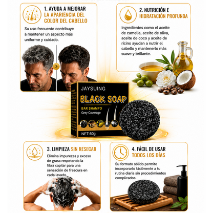 BLACK SOAP SHAMPOO BARRA ANTI-CANAS