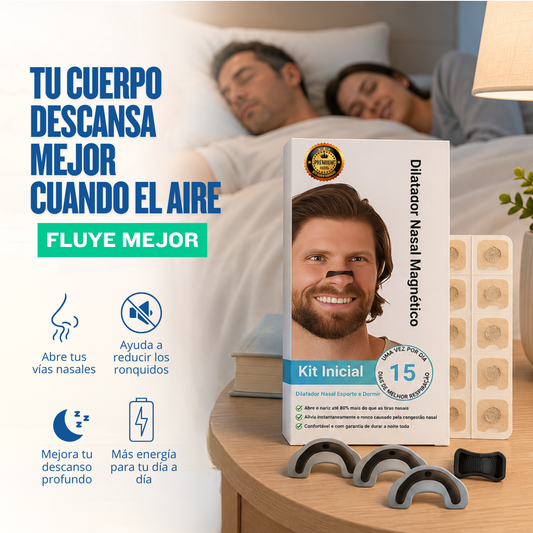 AireFlow Tiras nasales magnéticas antirronquidos