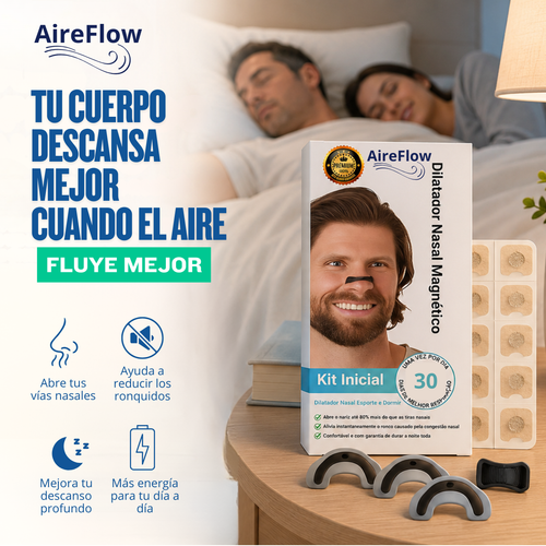 AireFlow Tiras nasales magnéticas antirronquidos